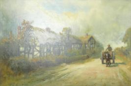 Henry Hadfield Cubley (British 1858-1934) oil on canvas A Cheshire Village, Old repair noted to