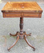 19th century Regency envelope table, opened size 107cm x 107cm & 72cm height.