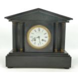 Large marble mantle clock by Maple & Co. Ltd., in carpenter made box, height 28.5cm