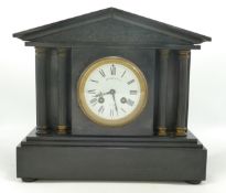Large marble mantle clock by Maple & Co. Ltd., in carpenter made box, height 28.5cm