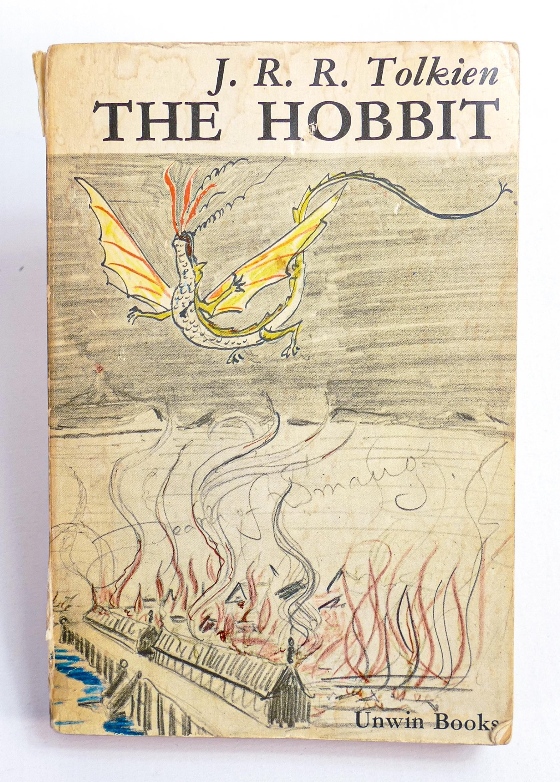 J R R Tolkien signed copy of The Hobbit - Unwin Books Fourteenth Impression 1972 ISBN 0 04823070