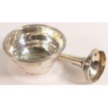 George III two part silver wine funnel, London 1802, weight 74.8g, maker VS.