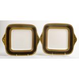 De Lamerie Fine Bone China gold on black handled sandwich plates, specially made high end quality