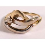 14ct white and yellow gold , size M/N,5.3g.