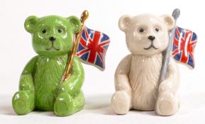 Two Wade Union Bears Not For Resale standards, height 5cm. These items were removed from the