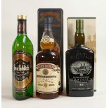 Glen Moray 16 year old single malt whiskey, Strathisla 12 year Pure Malt Whiskey & Glenfiddich