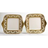 De Lamerie Fine Bone China Gold on Ivory handled sandwich plates, specially made high end quality