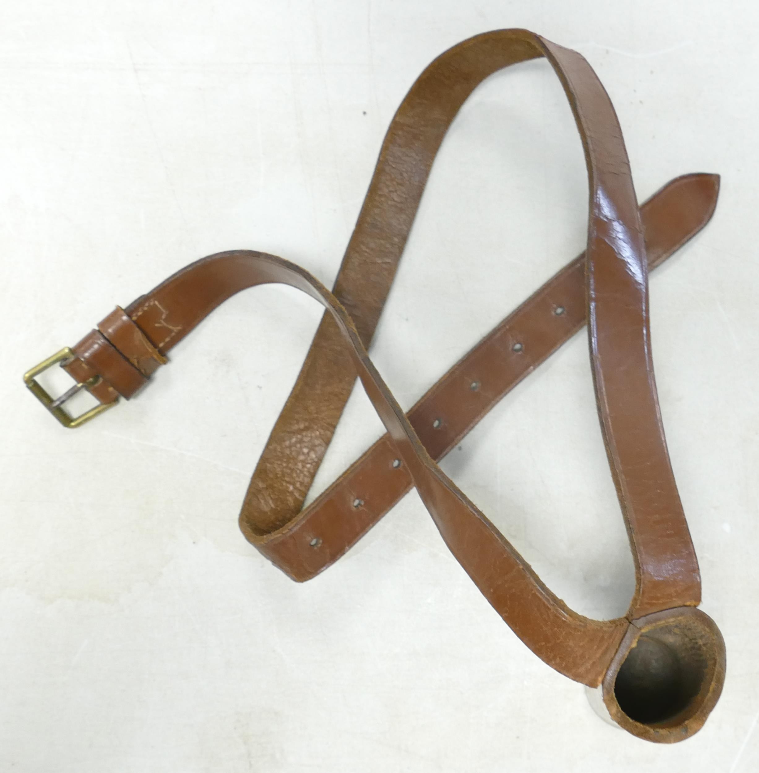 A collection of leather Boys Brigade & similar leather belts & pouches. - Image 3 of 5