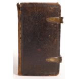 Thomas A Kempis The imitation of Christ - An early leather bound book with original brass clasps.