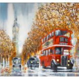 Simon Wright large original artwork View of London, 87cm by 87cm