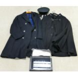 Staffordshire County Police themed items to include cape, over jacket, cap together with