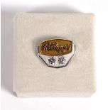 10k white & yellow gold & diamond "Kellogg's" tie pin, 3.4g, awarded for 30 years company service,