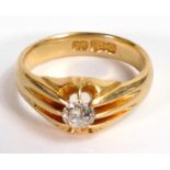 18ct gold single stone diamond ring, information provided by vendor from a previous valuation - In