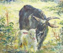Oil painting. ‘A Mother and her Offspring’ Ex Society of Women Artists Marguerite Frobisher. 46 x 56