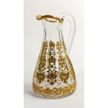 De Lamerie Fine Bone China heavily gilded glass water jug, specially made high end quality item,