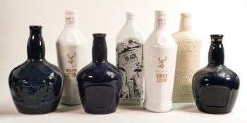 Wade modern Whisky & spirit decanters including - Winter Storm, Johnnie Walker Black Label & Chivas.