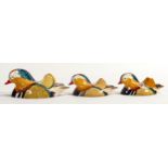 Beswick Mandarin ducks approved by Peter Scott, comprising 1519-2 and 2 x 1519-3. (2)