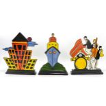 Lorna Bailey 'Twenties Elegance' set of 3 ornaments, limited edition 34 of 250. The Jazz Band