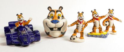 Wade Kellogs Tony Tiger advertising items to include Money Bank (signed to base), Star Player,