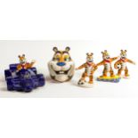 Wade Kellogs Tony Tiger advertising items to include Money Bank (signed to base), Star Player,