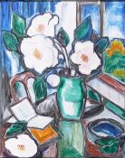 Oil painting. ‘Flowers by the Window’ RA Exhibit 1995 Prov Llewellyn Alexander Gallery Ljerka Njers.