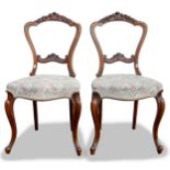 Pair of upholstered Victorian dining chairs. (2)