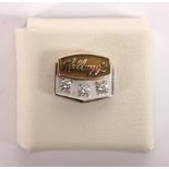 10k white & yellow gold & diamond "Kellogg's" tie pin, 3.9g, awarded for 35 years company service,