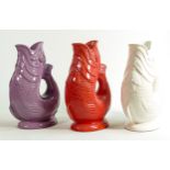 Wade varying Gluggle jugs, tallest height 26.5cm. These items were removed from the archives of