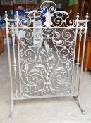 Large cast & wrought iron screen decorated with thistle & foliage, height 133cm & width 92cm