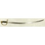 19th century Russian Imperial Dragoon Sabre. Brass knuckle bow stamped K.K.K. 127, and 16. Blade