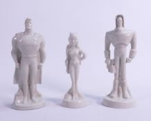 Wade prototype DC Comics figures - Superman, Catwoman & Mr Freeze, height of tallest 18cm. These