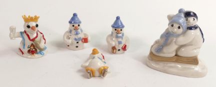 Wade Snowman collection figures Christmas Cheer, Mr Christmas Flake, Mr Chill Flake & Snowman