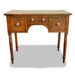 19th century Regency mahogany 3 drawer side table, depth 47cm, length 89cm & height 76cm