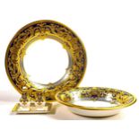 De Lamerie Fine Bone China heavily gilded Empress patterned oval & circular serving bowls together
