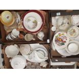 A mixed collection of items to include floral tea and dinnerware (3 trays).