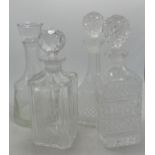 Four Cut Glass & similar Spirit Decanters