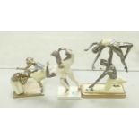 Three Modern Resin Figures of Ballet Figures, tallest 30cm(3)