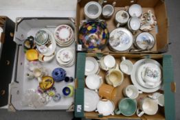 A mixed collection of items of include decorative cups, saucers, plates jugs etc (3 trays)