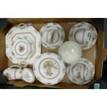 Spode Orsalie patterned tea ware including sandwich plate, trio's side plates etc