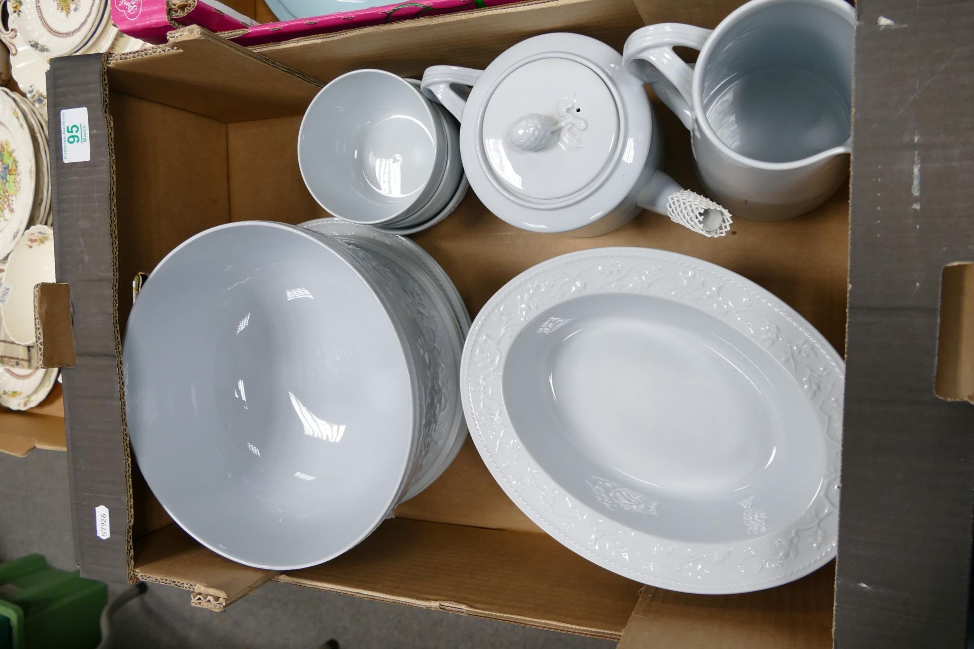 Spode Copeland Alenite items to include large Fruit Bowl, open veg bowl, teapot, water jug etc