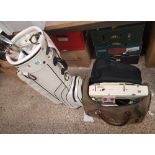 Seve Ballesteros Slazenger golf bag together with a New Home vintage sewing machine