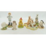 Royal Doulton Winnie-the-Pooh figures to include Piglet and balloon WP5, Pooh and party hat WP33,