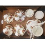 A collection of Royal Albert Old Country Roses pattern tea ware items to include 8 cups, 12 saucers,