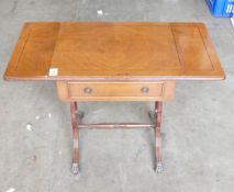 Reproduction Bevan Funnell Ltd Small extendable side end table with lion paw metal castor feet