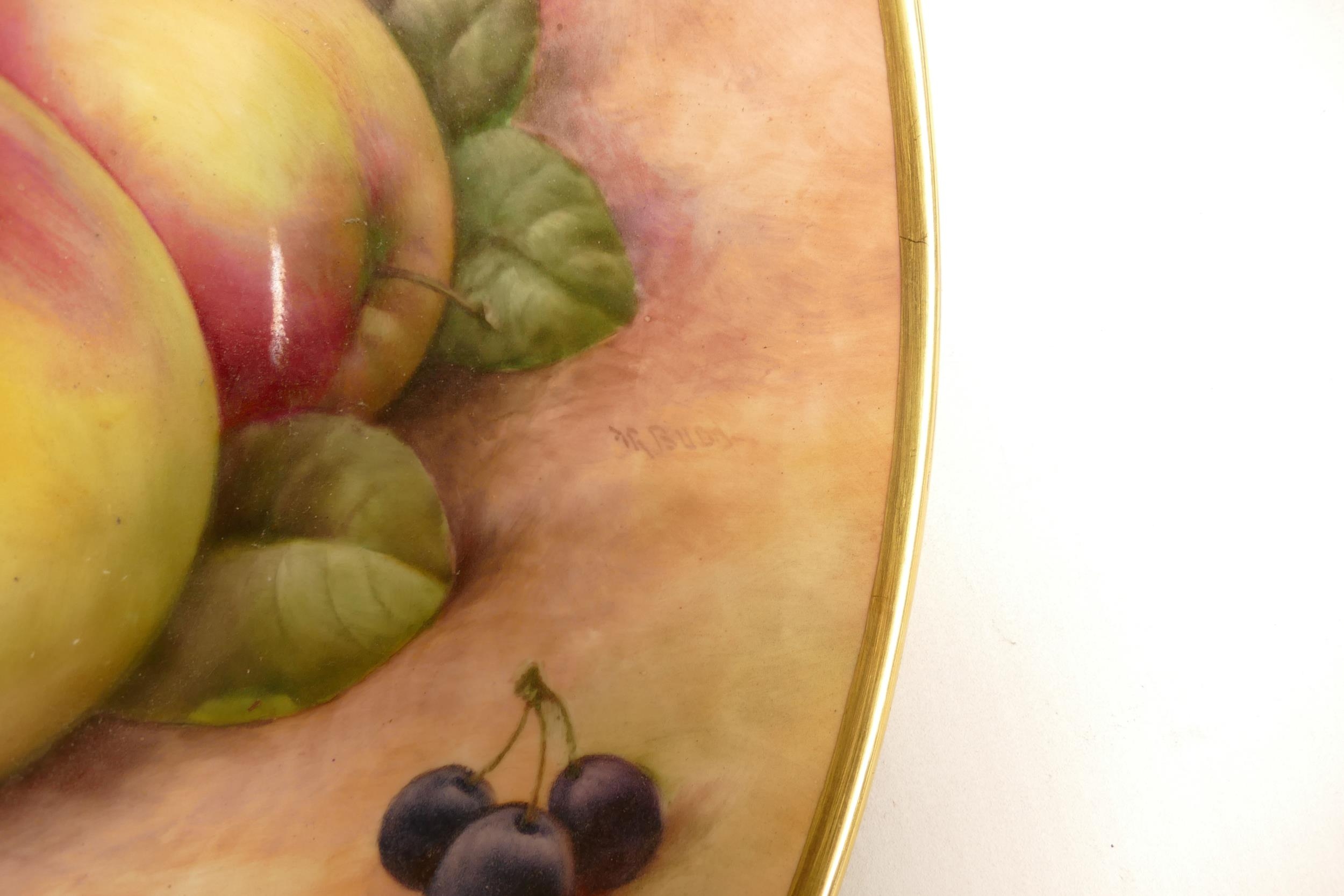 Coalport Large Footed Hand painted Fruit Bowl, signed Richard Budd, presentation marks to base - Image 2 of 3