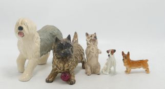 Royal Old English Sheepdog Figure, Cairn Terrier Figure , Seated Terrier Small Corgi etc (5)