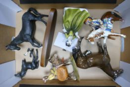A collection of damaged Beswick items to include Indian, Susie Jamaica etc