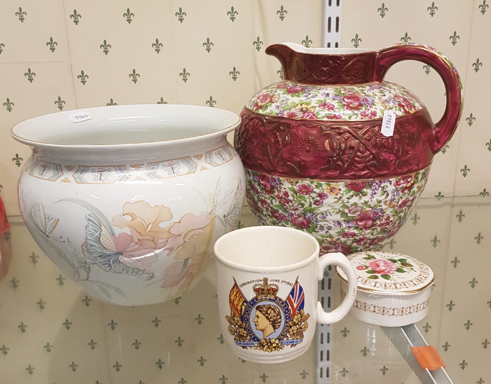 A mixed collection of items to include Royal Winton Large Jug, similar planter etc (4)