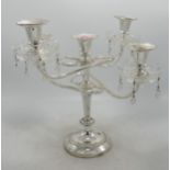 Silver Plated Luster Type Candelabra, height 29cm