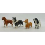 Beswick Boxer, Corgi, Spaniel & Sheepdog(4)